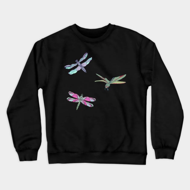 Dragonfly Delight Crewneck Sweatshirt by minniemorrisart